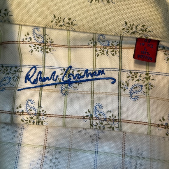 ROBERT Graham Luxury Long Sleeve Dress Shirt French cuffs Large - Picture 3 of 3